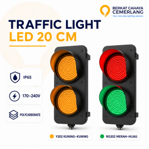 Lampu Lalu Lintas Traffic Light 2 Aspek 20 CM S Series Shinyoku Warning Light Kuning