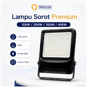 Lampu Sorot LED Premium 100W 200W 300W 400W 150 Lm/W AC85-265V Floodlight Outdoor Proyek Lapangan Padel Parkir Tennis Bola Mini Soccer Gudang Pabrik Tambang Gedung Garansi 1 Tahun Waterproof IP65 IP66 IP67