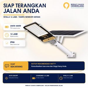 Lampu Jalan PJU Solar Cell Two In One GW ODEA SNI 200W 400W 600W 800W Lampu Jalan Tenaga Surya Nyala 12 Jam Tanpa Sensor Gerak