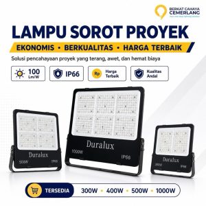 Lampu Sorot Proyek Duralux 300W 400W 500W 1000W Outdoor Floodlight Ekonomis Berkualitas Harga Terbaik Garansi 1 Tahun Lampu Sorot LED Lapangan Olahraga Mini Soccer Bola Voli Basket Tennis
