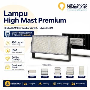 Lampu High Mast Stadion 200W 400W 600W 800W 1000W Lampu Sorot Lapangan Stadium LED Hinolux HLF5123 Vacolux VL6102 Holylux HL1075 Kualitas Premium Proyek Lapangan IP67