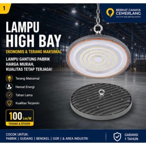 Lampu Gantung Pabrik Murah 100W 150W 200W Lampu UFO Highbay LED Ekonomis IP65 Tahan Air Waterproof Garansi Lampu High Bay Industri Warehouse