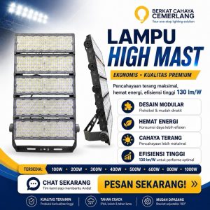 Lampu High Mast LED Murah 100W 200W 300W 400W 500W 600W 800W 1000W Lampu AUDALUX Lapangan Padel Stadion GOR Bola Tennis Indoor Outdoor Futsal Mini Soccer Flood Light IP65 IP66
