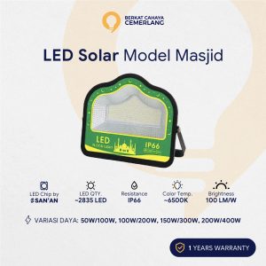 Lampu Sorot Murah LED 50W 100W 150W 200W 300W 400W Lampu Tembak Outdoor Model Masjid IP65 IP66 Model Mushola Lapangan Mesjid Lampu Tahan Air Waterproof Lampu Tempat Rumah Ibadah