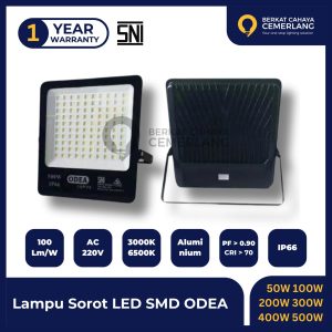 Lampu Sorot LED SMD IP66 50W 100W 200W 300W 400W 500W Murah Flood Light Sorot Lapangan Bola Futsal Tennis Parkir Stadium Waterproof Tahan Air Luar Ruangan Pencahayaan Halaman Sorotan Super Terang Konstruksi Bangunan Pabrik