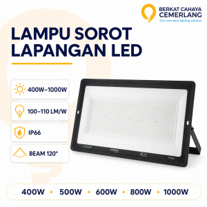 Lampu Sorot Tembak LED SMD 400W 500W 600W 800W 1000W Flood Light Lapangan Tennis Outdoor Voli Bola Mini Soccer Stadium Stadion Parkir Gedung IP66 Waterproof Tahan Air Indoor