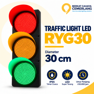 Traffic Light LED RYG30 30CM Merah Kuning Hijau IP65 Lampu Lalu Lintas 3 Modul Lampu Merah