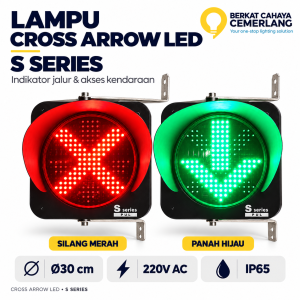 Lampu Traffic Cross Arrow LED 30 CM S SERIES SHINYOKU AC 220V IP65 Merah Hijau Indikator Parkir Jalan Tol