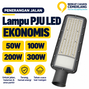 Lampu PJU LED SMD Ekonomis 50W 100W 200W 300W IP66 Lampu Jalan Outdoor Waterproof